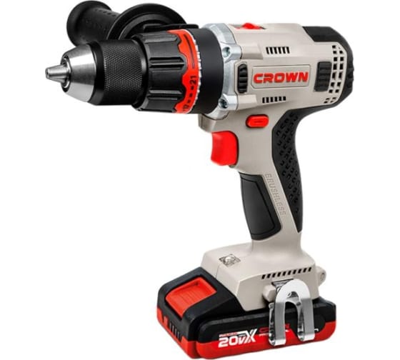 Дрель акк CROWN CT21090HMX-2 BMC (20В, 2х2,0А/ч Li-ION, БЗП13мм метал, 75Нм, кейс, бесщеточный двига
