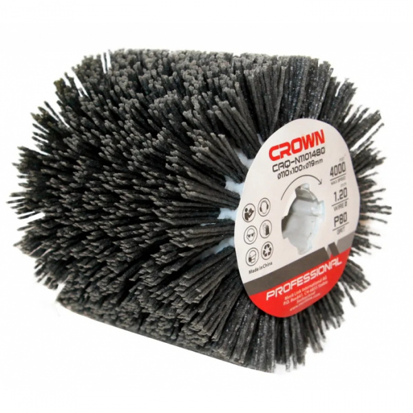 Щетка нейлоновая CROWN CAQ-N1101480 (Φ110x100)