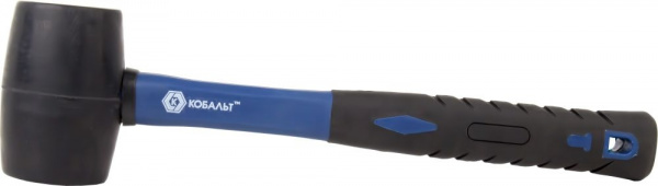 Киянка КОБАЛЬТ 450 г (60 мм), черная резина, фибергласовая рукоятка 241-048