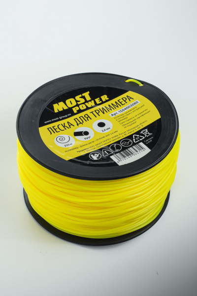 Леска триммерная на катушке MOST 3 LB тип круг ф2,4мм, 250 м 1504003080