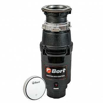 Измельчитель пищевых отходов Bort MASTER ECO Control (390Вт, камера 1050мл, 3,3кг/мин, 3500об/мин, 2 ступени измельчения, беспровод.подкл.)  93417999