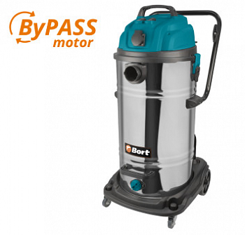 Пылесос BORT BSS-2260-Twin (2,4кВт, 70л, шланг 4м, розетка 2кВт, сухая и влажная уборка)  91272522