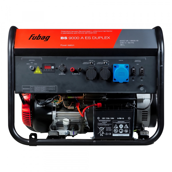 Электростанция бенз. Fubag BS 9000 A ES DUPLEX (8,5/9,0кВт, пик.мощн.13,2кВт, 220В, бак36л, эл.старт