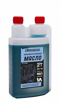 Масло 2-х тактное полусинтетическое (синее) МОТОРИСТ 2Т API TB 1л с дозатором  (9 шт. в упак.) ЧЗ