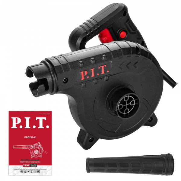 Воздуходувка элек. P.I.T. PBO750-C (750 Вт, произв-ть 2,8 м³/мин, 0-19300 об/мин, функция пылесоса)