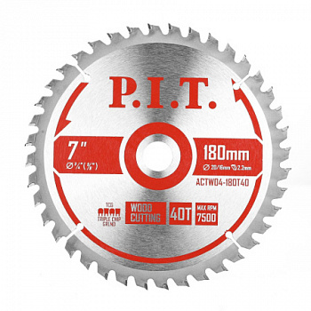 Диск пильный 180х20/16х40Т P.I.T. 1,4 мм (ACTW04-180T40)