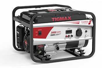 Электростанция бенз.TIGMAX  TU2800 (2,8/3,0кВт, 220В, двиг. 170TX, 212см3, 7,0л.с., бак 13л, ручной стартер, 37кг) 