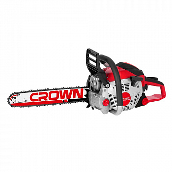 Пила бенз. CROWN CT20198-16 (40,2см3, шина 16”/41см, цепь 3/8"-0,050"/1,3мм, 56 звеньев, 22м/с, 1,8 кВт/2,4 л.с, 12500 об/мин)