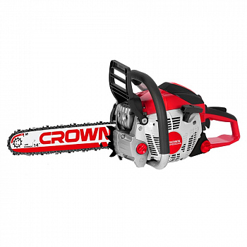 Пила бенз. CROWN CT20198-14 (40,2см3, шина 14”/35см, цепь 3/8"-0,050"/1,3мм, 52 звена, 22м/с,  1,8 кВт/2,4 л.с, 12500 об/мин)