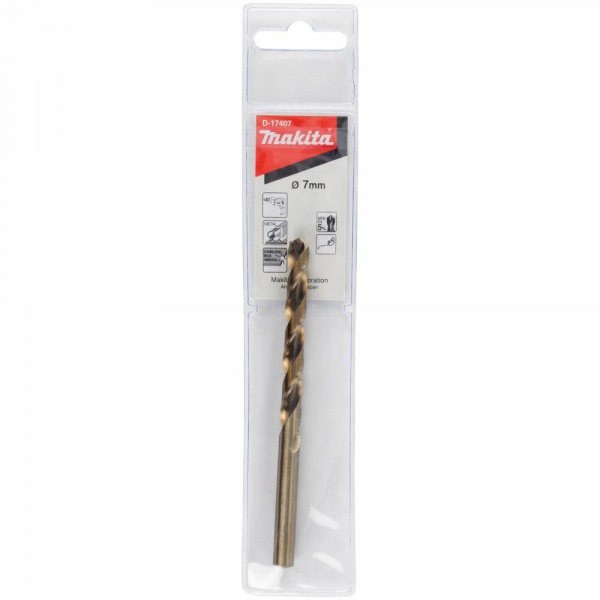 Сверло Makita д\металла HSS-СО, 7*69*109мм,1шт,*в-цилиндр,винтовое D-17407