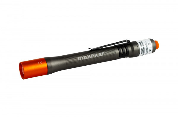 Фонарь ручной на батарейках MAXPILER MPF-01 (130/40 Лм, LED, 2хААА, 2 реж, 5-10ч, клипса, фокус.)