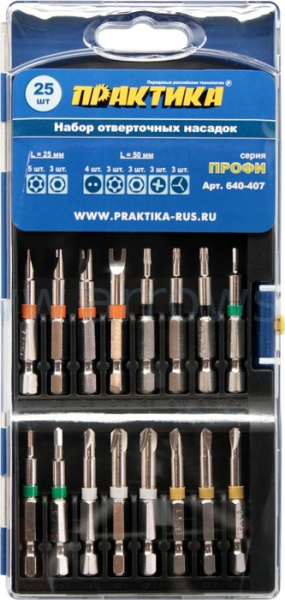 Набор бит Практика "Профи"  25 шт, ПРО кассета 640-407