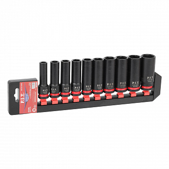 Набор головок торцевых ударных P.I.T. ADVANCE HSTL01-0010 (10шт, 1/2", HEX 10-24мм, 38мм, 42CrMo)