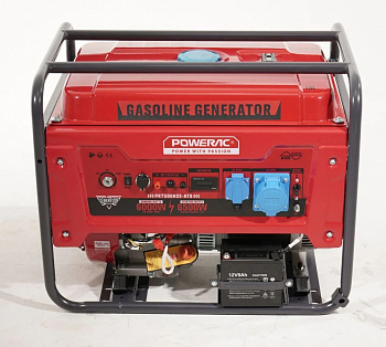 Электростанция бенз. Powerac PR6500 Classic (PR7500H2E-ATS) (6,0/6,5кВт, 220В, бак 20л, ЭЛСТАРТ, МЕДЬ, колеса, функция АВР)