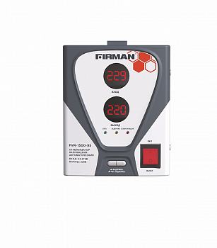 Стабилизатор FIRMAN  FVR-1500-95 (однофазный, релейный, напольный, цифр.дисплей, шнур/розетка, 1500Вт, 95-275В)