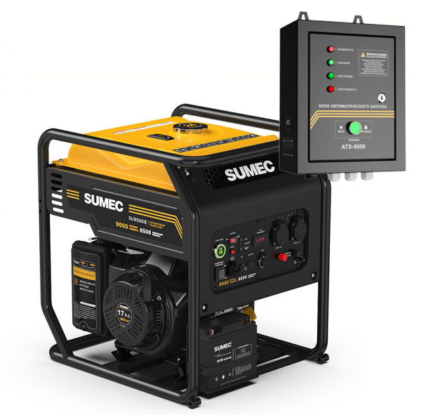 Электростанция бенз.инверт. SUMEC SU9500iE + блок ATS9000 (открытый тип, 8,5/9,0кВт, 220В, двиг 4-та