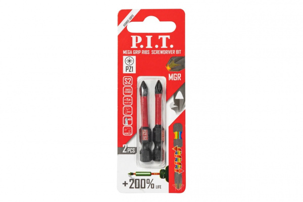 Бита ударная P.I.T. PZ1x50 мм 2 шт в уп.(ASDR02-50PZ1)