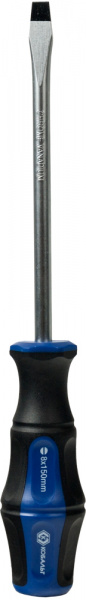 Отвёртка КОБАЛЬТ Ultra Grip SL 8,0 х 150 мм CR-V, 2компонентная рукоятка (1шт.) подвес 646-294