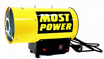 Нагреватель газовый MOST POWER TSG-10M (10кВт, площадь 101м2, расх.топл.0,73л/ч, 320м3/ч, степ.защиты IР10, вес 4,2кг, шланг 1,5м, редуктор, рукоятка)