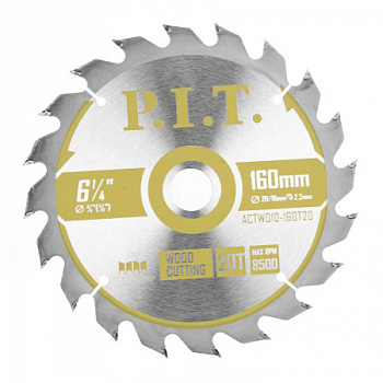 Диск пильный 160х20/16х20Т P.I.T. 1,4 мм (ACTW10-160T20)