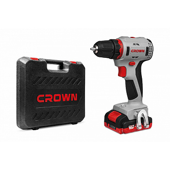 Дрель акк бесщет. CROWN CT21092H-2 BMC (16В, бесщет.двиг., 2акк*2,0Ач, Li-ion, 50Нм, 0-420/0-1400об/мин, БЗП 10мм, КЕЙС, ЗУ, поясная клипса)