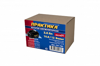 Аккумулятор Практика 10.8/12В 3,0А/ч Li-Ion д/MAKITA Слайдер, коробка 791-783