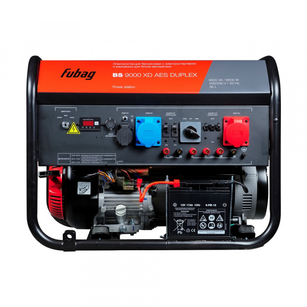 Электростанция бенз. Fubag BS 9000 XD AES DUPLEX(9.0/9,0кВт, 220/380В, бак36л, эл.старт,коннектор ав