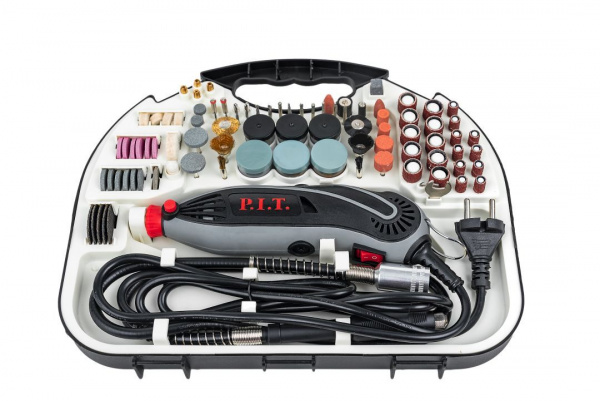 Гравер P.I.T.  PMG150-С PRO (150Вт,гиб.вал, цанга 3,2мм, ск-ть 10000-33000об/мин, 211 пред-в)