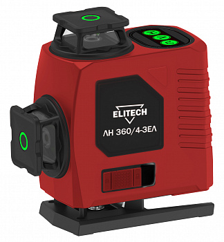 Уровень лазерный ElitechLM ПЛ 360-4-ЗЕЛ зеленый,25м,гор.2х360°\верт.2х360°,±0.4мм\м,1/4"  204871