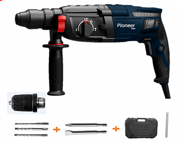 Перфоратор Pioneer RH-E851H-01C 3-реж. горизонт, 850Вт. 3дж.SDS+ кейс  (4)