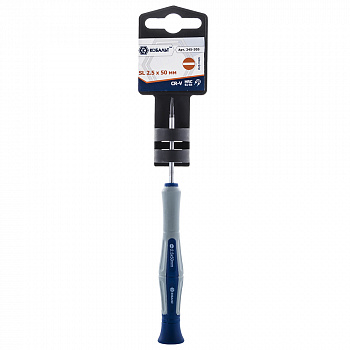 Отвертка для точных работ КОБАЛЬТ Ultra Grip SL 2.5х50мм CR-V, 2комп рукоятка (1шт.) подвес 245-305