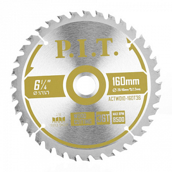 Диск пильный 160х20/16х36Т  P.I.T. 1,4 мм (ACTW10-160T36)