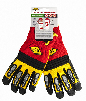 Перчатки DDE shock-PROTECT  кожа /спандекс,  размер  L 648-496