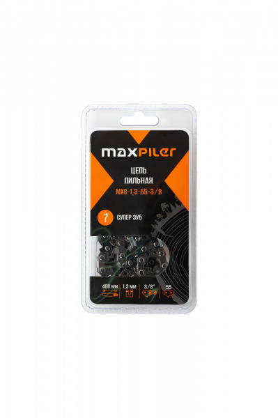 Цепь MaxPiler пильная МХS (400мм./16",3/8",1,3 мм. 55 зв.(Stihl 180.210.230.250 16") в блистере