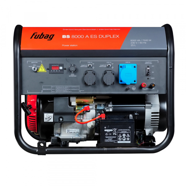 Электростанция бенз. Fubag BS 8000 A ES DUPLEX (7,5/8,0кВт, пик.мощн.11,76кВт, 220В, бак25л, эл.стар
