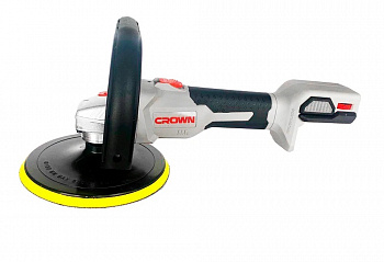 Шлифмашина полиров.акк.бесщет. CROWN CT23018HX (20В, 180мм, М14, регулировка оборотов, БЕЗ АКК и ЗУ, КОРОБКА, оснастка) 