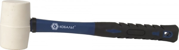 Киянка КОБАЛЬТ 225 г (45 мм), белая резина, фибергласовая рукоятка 241-062