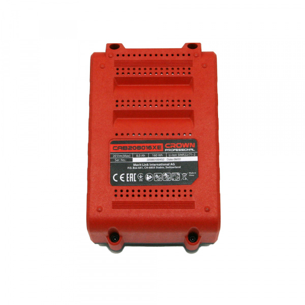 Аккумулятор CROWN CAB208016XE CB (20В, 8Ач, Li-Ion)