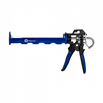 Пистолет КОБАЛЬТ для герметика 310 мл, полукорпусной, поворотный, усиленный, толщ.стенок 1.8 мм, алюм. прорез. рук-ки, усилие 16:1 (924-108)