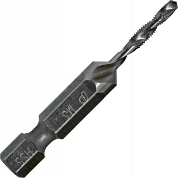 Сверло метчик ПРАКТИКА  М3, шаг 0,5, длина 49 мм, хвостовик HEX 1/4 774-962