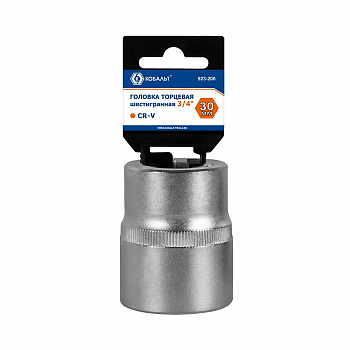 Головка торцевая КОБАЛЬТ 3/4", 30 мм, CR-V, подвес (923-200)