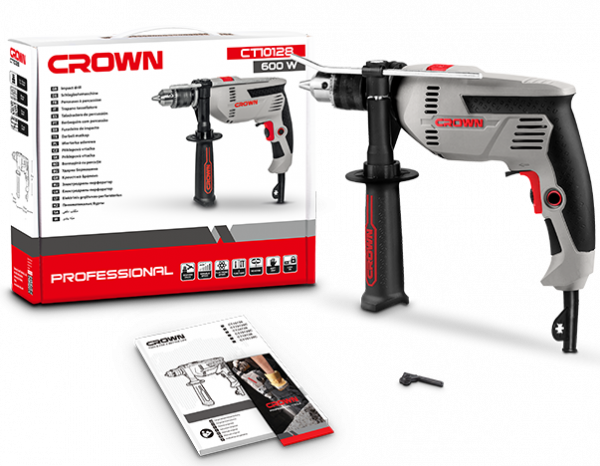 Дрель CROWN CT10128 (600Вт 13мм) ударная