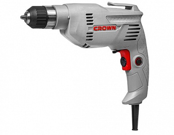 Дрель CROWN CT10126C (400Вт, безудар., 0-3000об/мин, БЗП 10мм, коробка)
