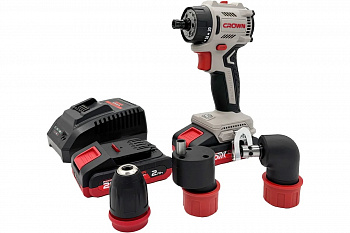 Дрель акк бесщет. CROWN CT21131HQX-2 BMC 20В B3+, 2х2.0Ач, 450/1850 об/мин, 30/50 Нм, ст.10 мм / древ.38 мм, 0,9 кг, со сменными патронами, кейс 