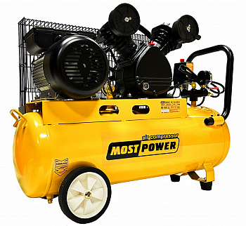 Компрессор  50 MOST POWER BC 50/400V (220В, V-образный, 400л/мин, 50л, 10 бар, 2,2 кВт, 1050 об/мин, разъемы б/с EURO+"ёлочка", ременной привод, 42кг)