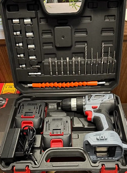 Дрель акк бесщет. Profipower MKBL-18BT 18В, Li-ion-2шт, 2.0Ач, 40Нм, 0,8-10мм, З/У, с набором, кейс  E0147  (5)