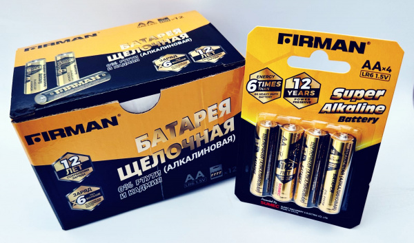 Батарейка FIRMAN AA/LR6 (4 х блистер, в упак.12шт. блистеров)