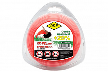 Корд трим.  2,0* 60м круг армированый в блистере DDE  "Hard line"  645-051