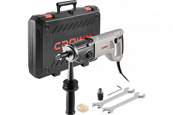 Дрель для сухого алмазного сверления с микроударом CROWN CT32072DH BMC (1400Вт, 2 режима, 2 скорости, 0-900/0-2200об/мин, кабель 4м, плав.пуск, кейс) 
