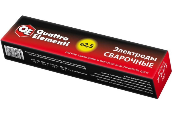 Электроды сварочные QUATTRO ELEMENTI рутиловые, 2,5 мм 3,0кг. 772-173